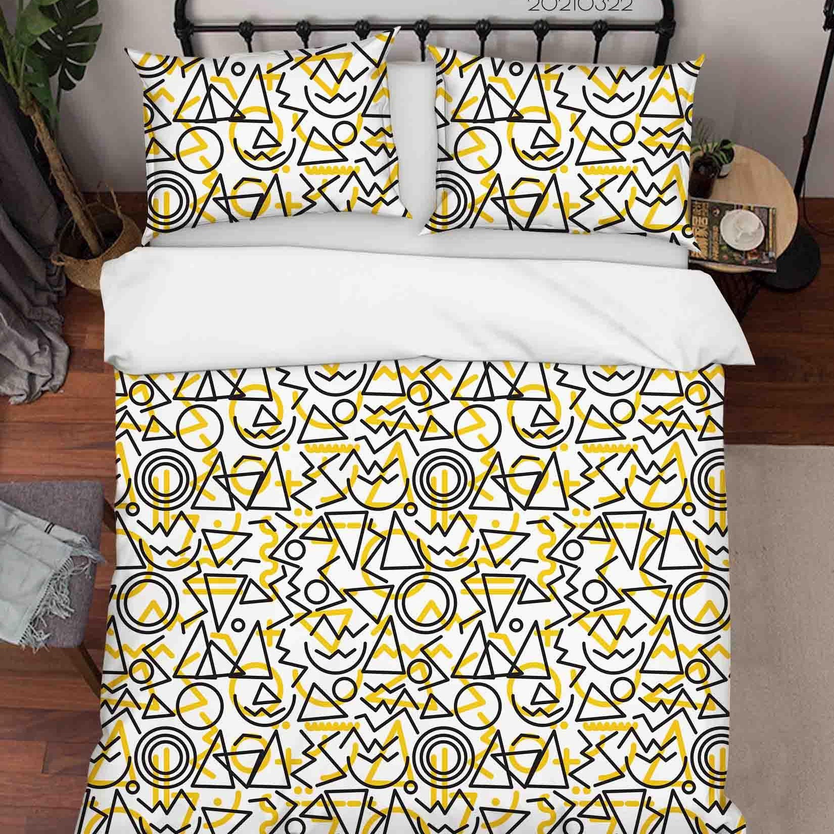 3D Abstract Geometric Pattern Quilt Cover Set Bedding Set Duvet Cover Pillowcases 124- Jess Art Decoration