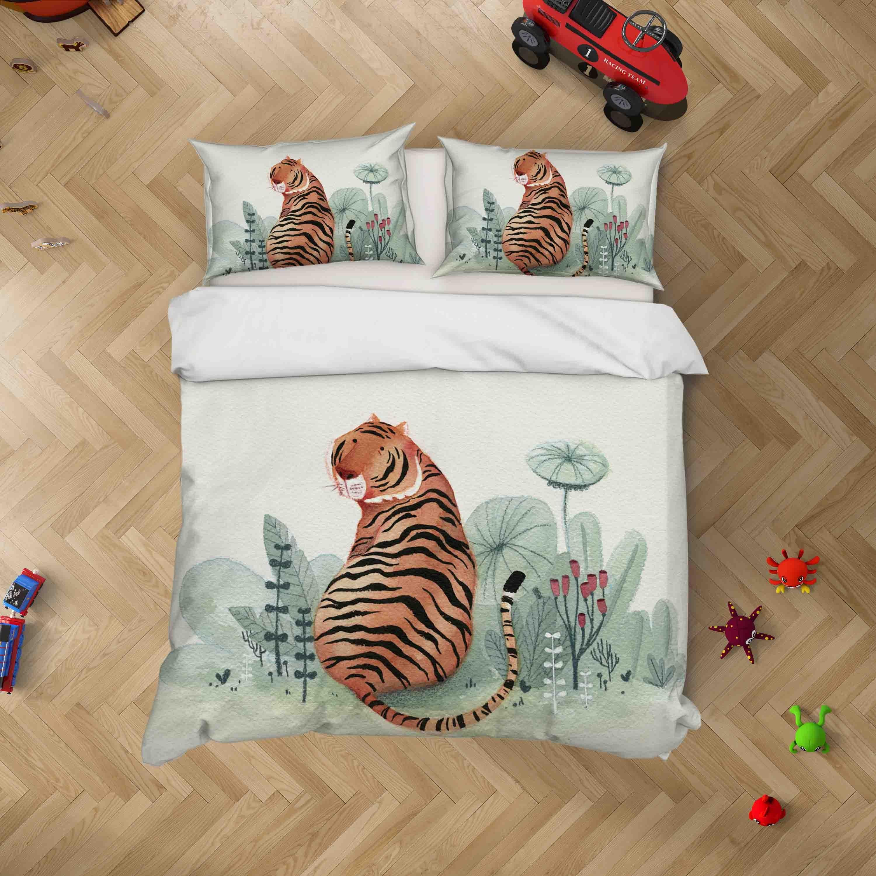 3D Tiger Plants Quilt Cover Set Bedding Set Duvet Cover Pillowcases SF032- Jess Art Decoration