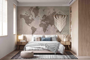 3D Map World Concrete Wall Mural Wallpaper SWW4484- Jess Art Decoration