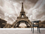 3D Building Eiffel Tower Sky Plant Gray Landscape Wall Mural Wallpaper LLL 1977- Jess Art Decoration