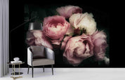 3D Pink Rose Black Background Wall Mural Wallpaper GD 2523- Jess Art Decoration