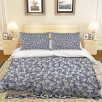 3D Blue Floral Pattern Quilt Cover Set Bedding Set Pillowcases 221- Jess Art Decoration