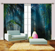 3D Palm Forest Sunshine Curtains and Drapes LQH A631- Jess Art Decoration