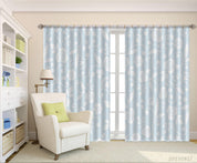 3D Hand Drawn Blue Floral Curtains and Drapes LQH 179- Jess Art Decoration
