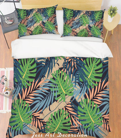 3D Green Leaves Quilt Cover Set Bedding Set Pillowcases 158- Jess Art Decoration