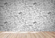 3D Abstract Art School Supplies Graffiti Wall Mural Wallpaper LQH 3- Jess Art Decoration