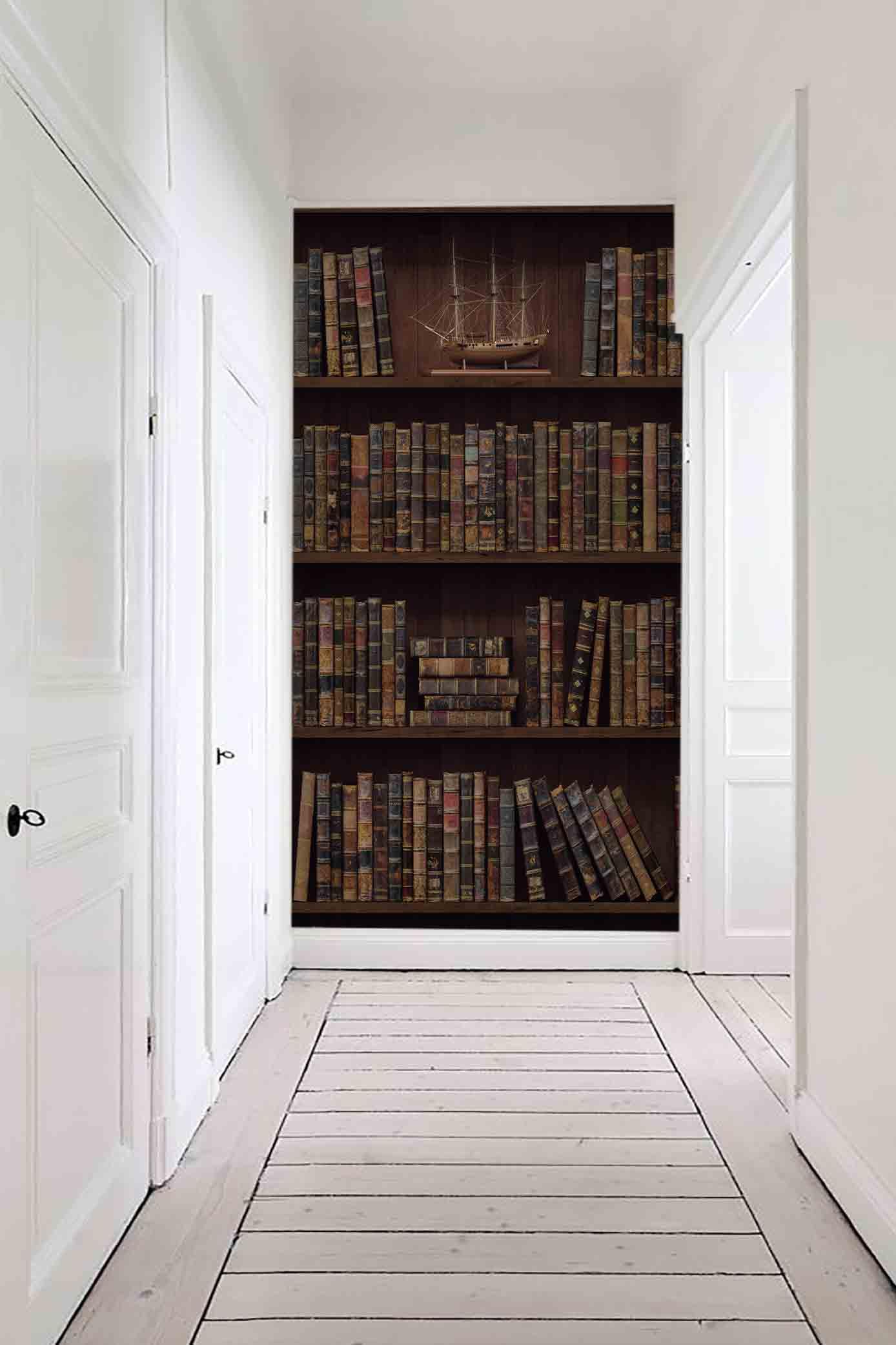 3D bookshelf pattern wall mural wallpaper 44- Jess Art Decoration