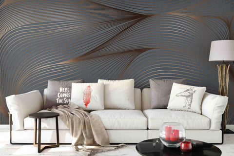 3D Black Line Curve Stripes Wall Mural Wallpaper 103- Jess Art Decoration