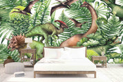 3D Green Leaf Dinosaur Wall Mural Wallpaper 75- Jess Art Decoration