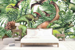 3D Green Leaf Dinosaur Wall Mural Wallpaper 75- Jess Art Decoration
