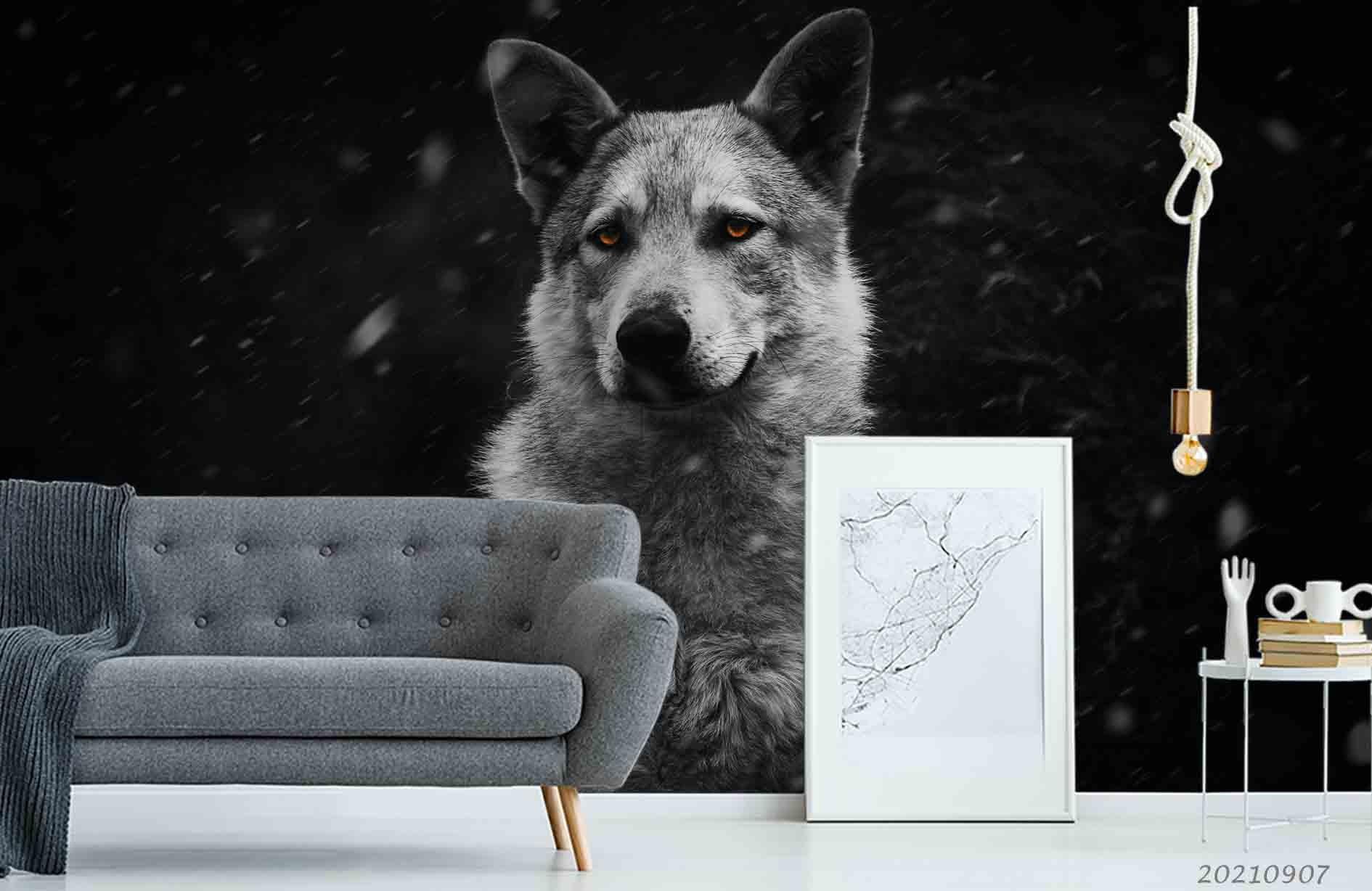 3D Forest Animal Wolf Wall Mural Wallpaper LQH 52- Jess Art Decoration