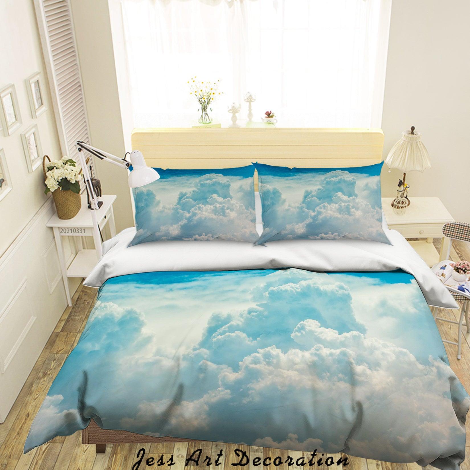 3D Blue Sky White Cloud Quilt Cover Set Bedding Set Duvet Cover Pillowcases 217- Jess Art Decoration