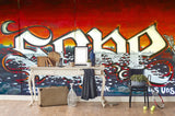 3D Red Brick Abstract Slogan Graffiti Wall Mural Wallpaper 94- Jess Art Decoration