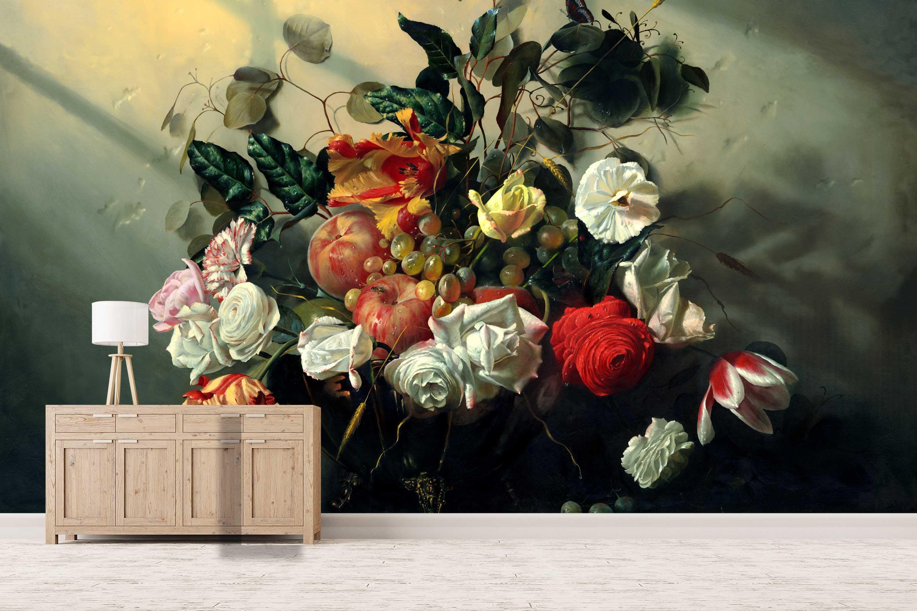 3D Floral Sketch Oil Painting Wall Mural Wallpaper 12- Jess Art Decoration