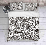 3D Abstract Illustration Art Doodle Quilt Cover Set Bedding Set Duvet Cover Pillowcases 96- Jess Art Decoration