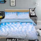3D Blue Sky White Clouds Quilt Cover Set Bedding Set Pillowcases  6- Jess Art Decoration