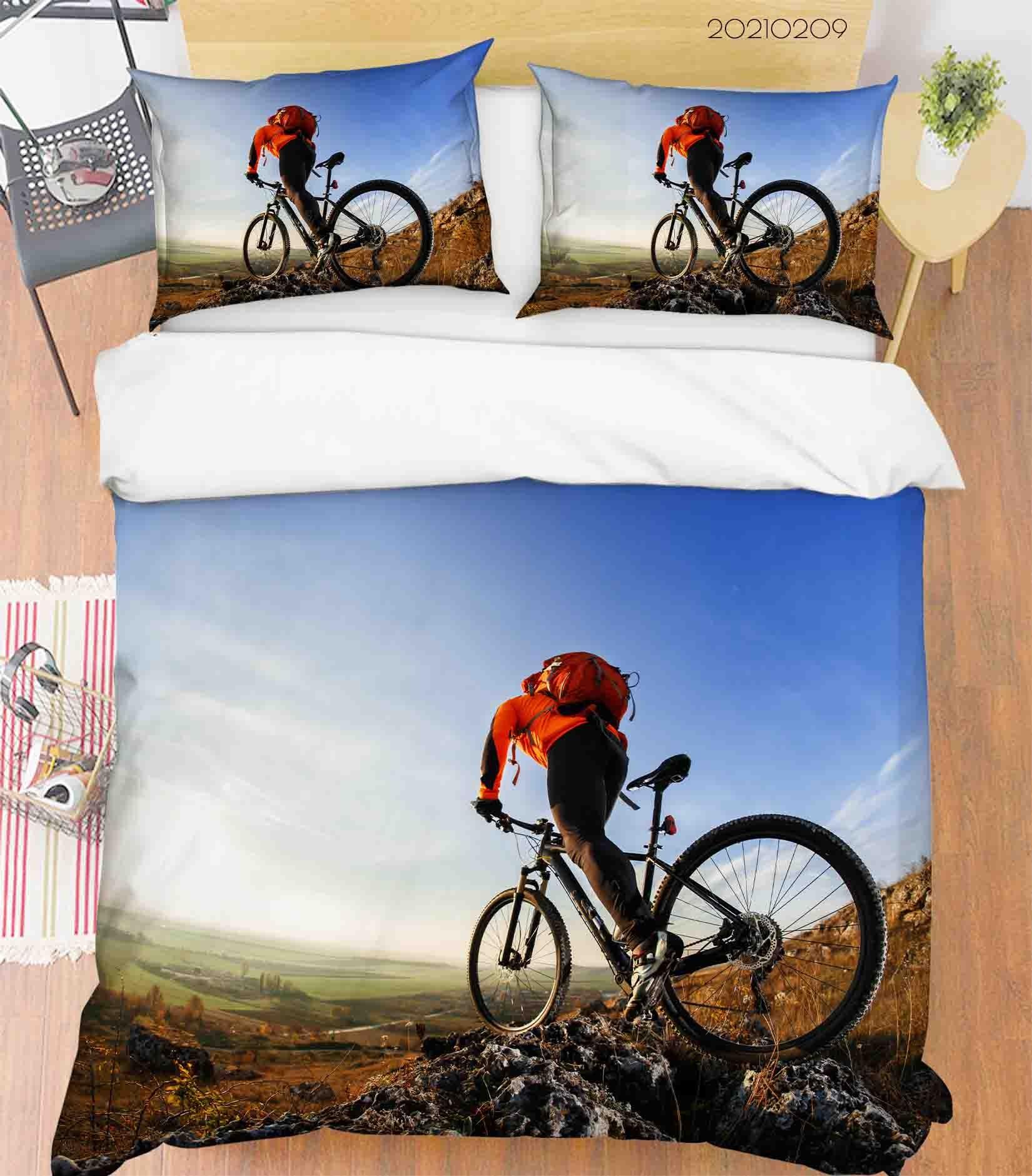 3D Sports Cyclist Quilt Cover Set Bedding Set Duvet Cover Pillowcases 265- Jess Art Decoration
