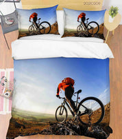 3D Sports Cyclist Quilt Cover Set Bedding Set Duvet Cover Pillowcases 265- Jess Art Decoration