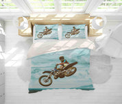 3D Dirt Bike Stunt Quilt Cover Set Bedding Set Pillowcases A212 LQH- Jess Art Decoration