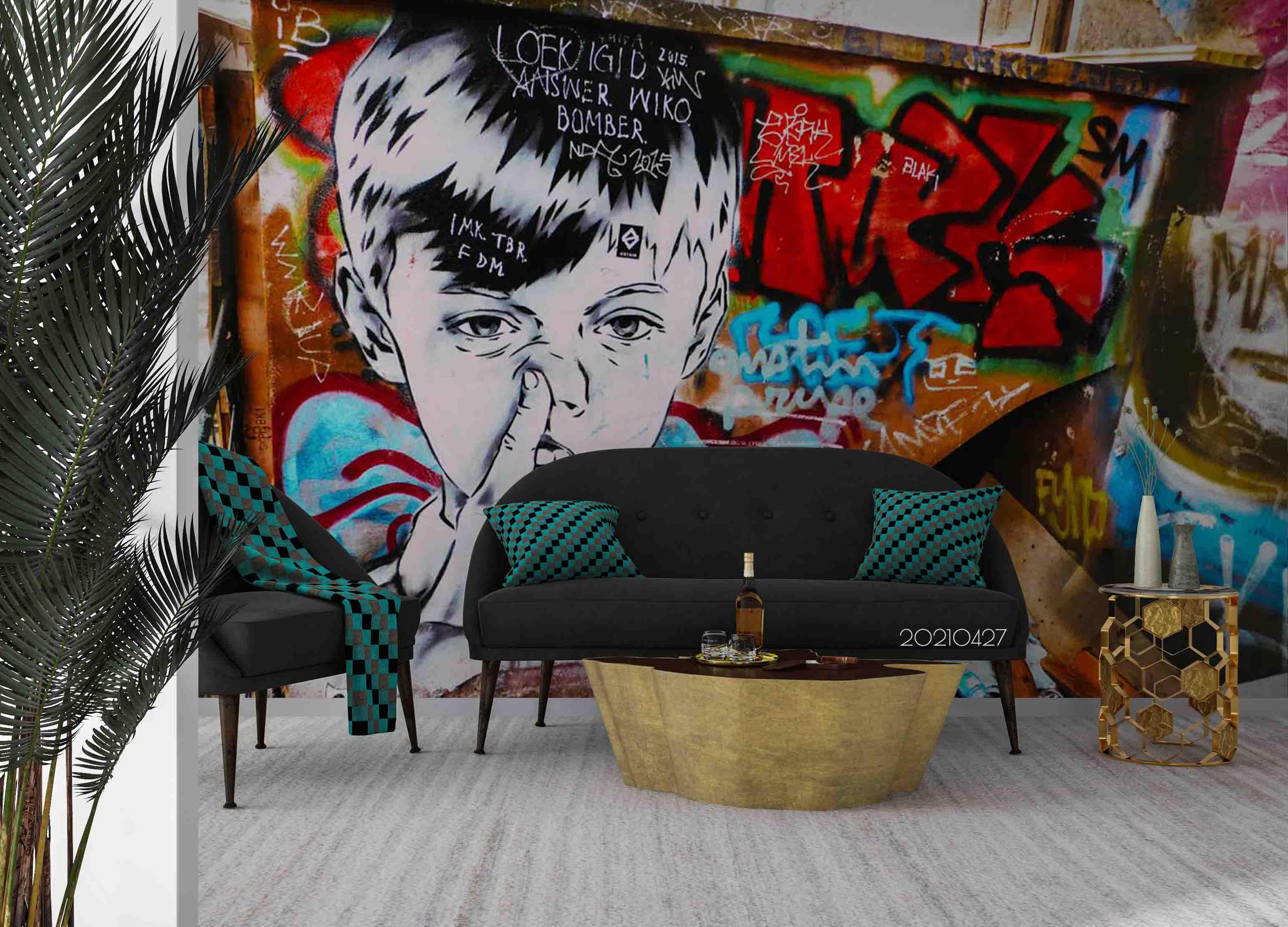 3D Artist Works Street Graffiti Wall Mural Wallpaper LQH 51- Jess Art Decoration