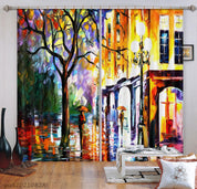 3D Landscape Oil Painting Curtains and Drapes LQH 64- Jess Art Decoration