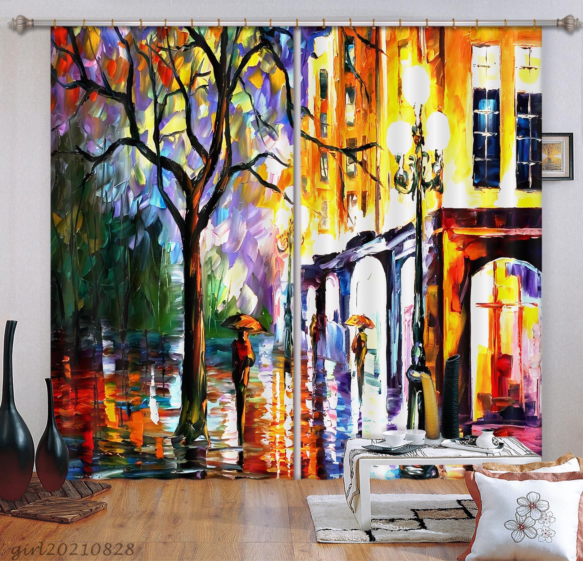 3D Landscape Oil Painting Curtains and Drapes LQH 64- Jess Art Decoration