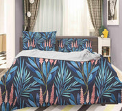 3D Blue Flower Quilt Cover Set Bedding Set Pillowcases 77- Jess Art Decoration