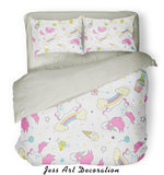 3D Color Cartoon Unicorn Pattern Quilt Cover Set Bedding Set Pillowcases  15- Jess Art Decoration