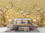 3D Yellow Flowers Tree Flora Wall Mural Wallpaper WJ 1321- Jess Art Decoration