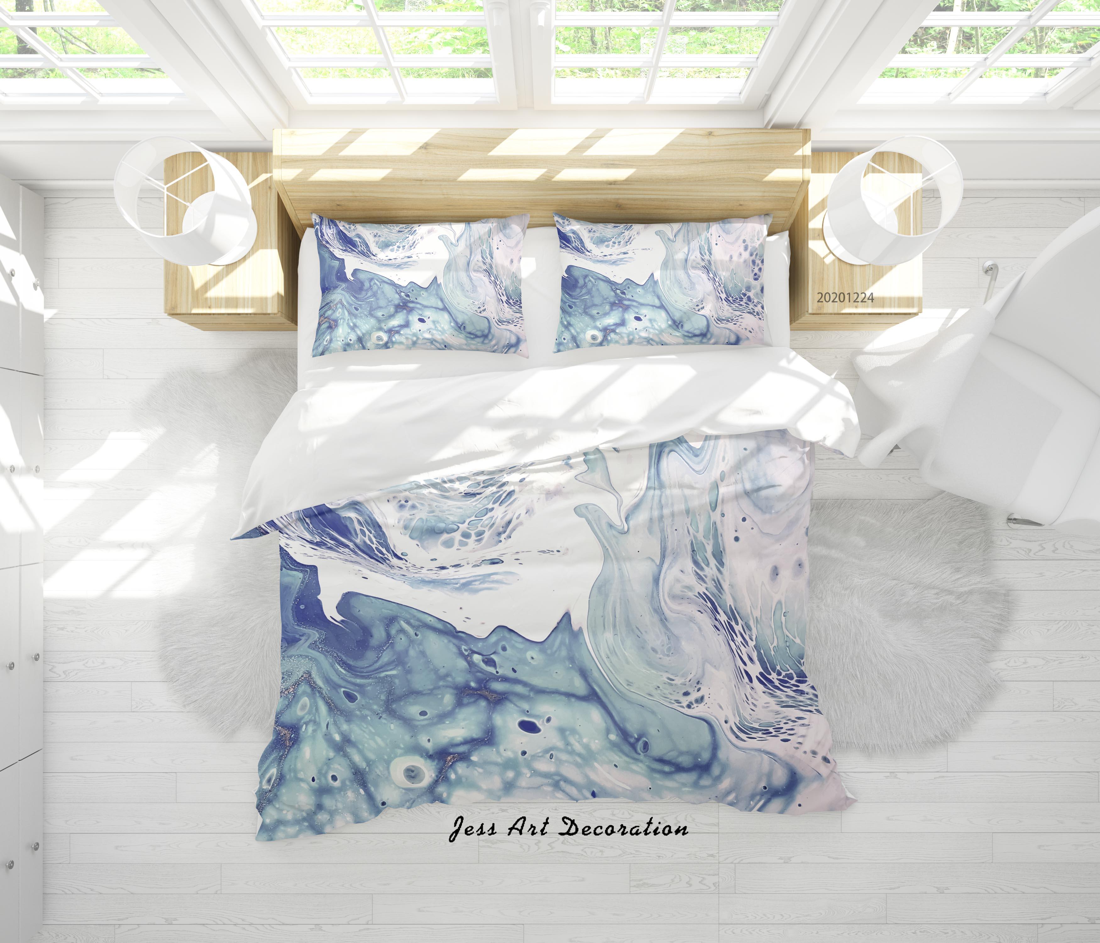 3D Watercolor Marble Texture Quilt Cover Set Bedding Set Duvet Cover Pillowcases 161 LQH- Jess Art Decoration