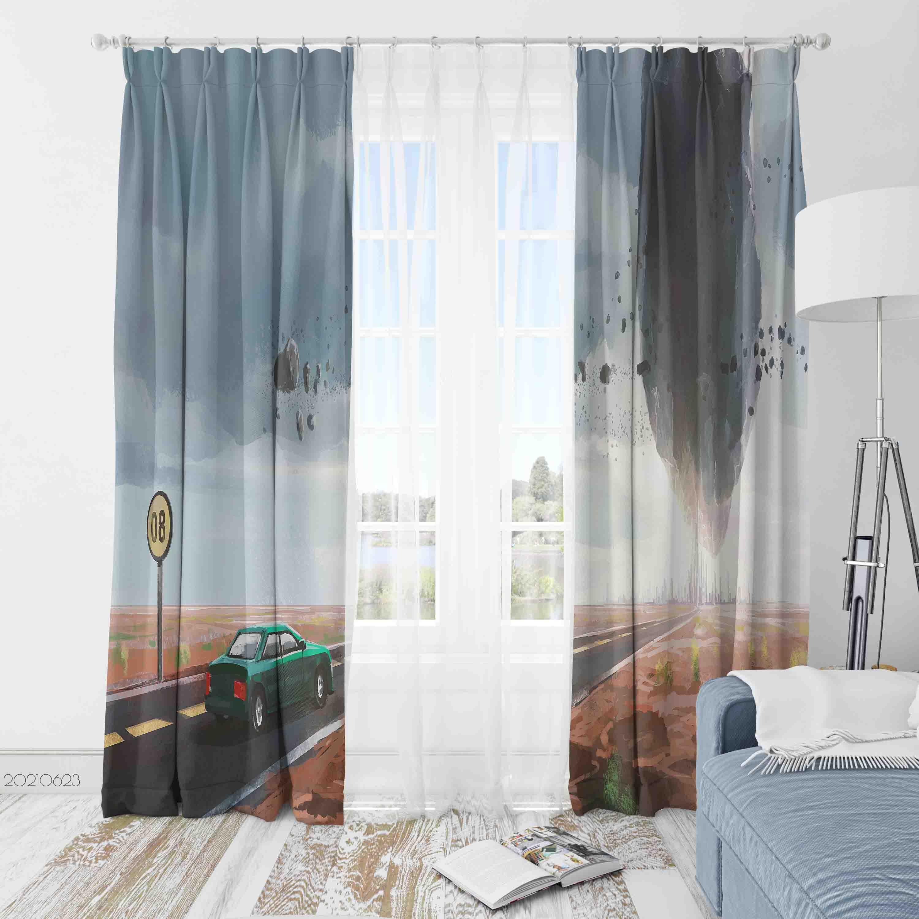 3D Landscape Oil Painting Curtains and Drapes LQH 25- Jess Art Decoration