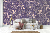 3D Purple Flowers Wall Mural Wallpaper 101- Jess Art Decoration