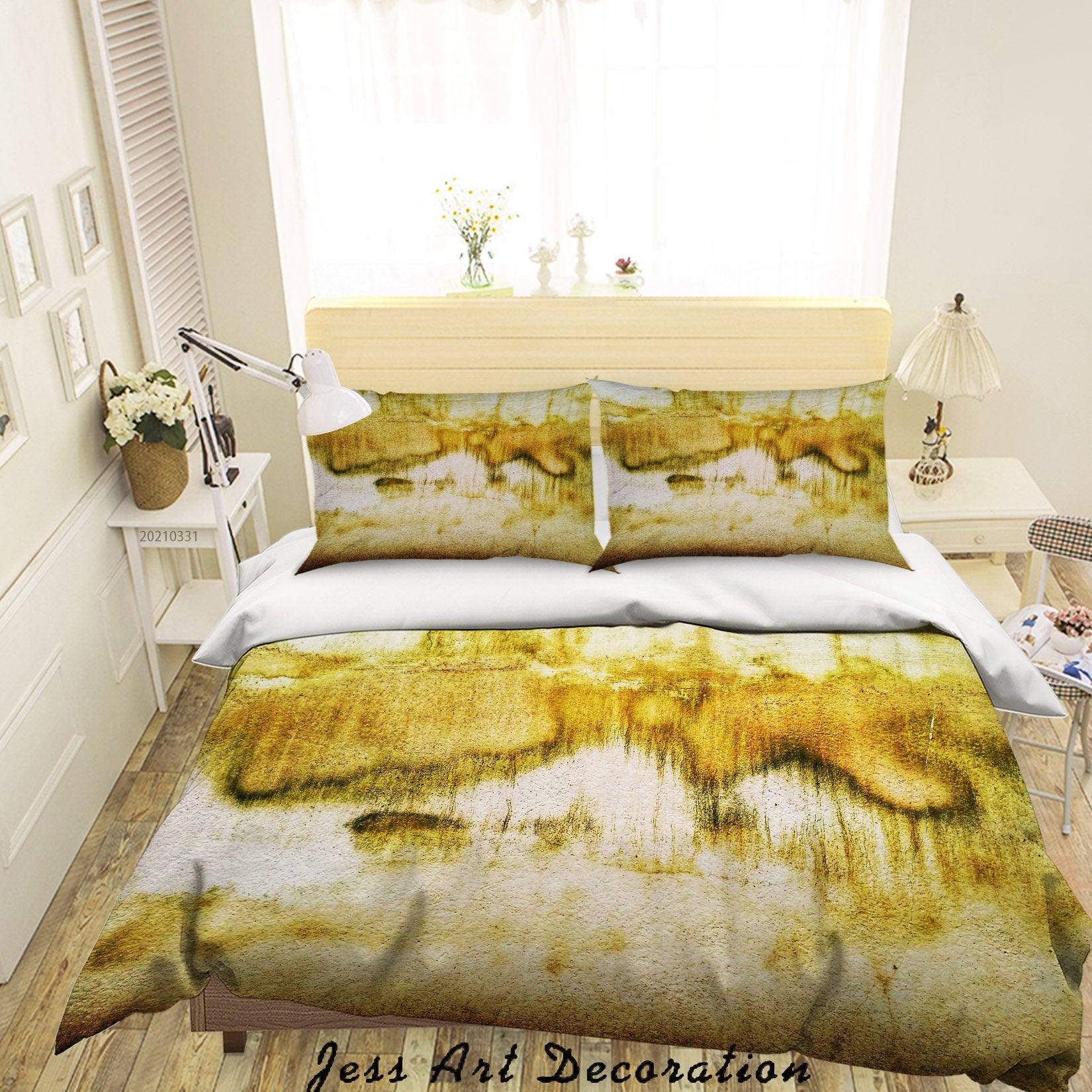3D Watercolor Golden Marble Quilt Cover Set Bedding Set Duvet Cover Pillowcases 231- Jess Art Decoration