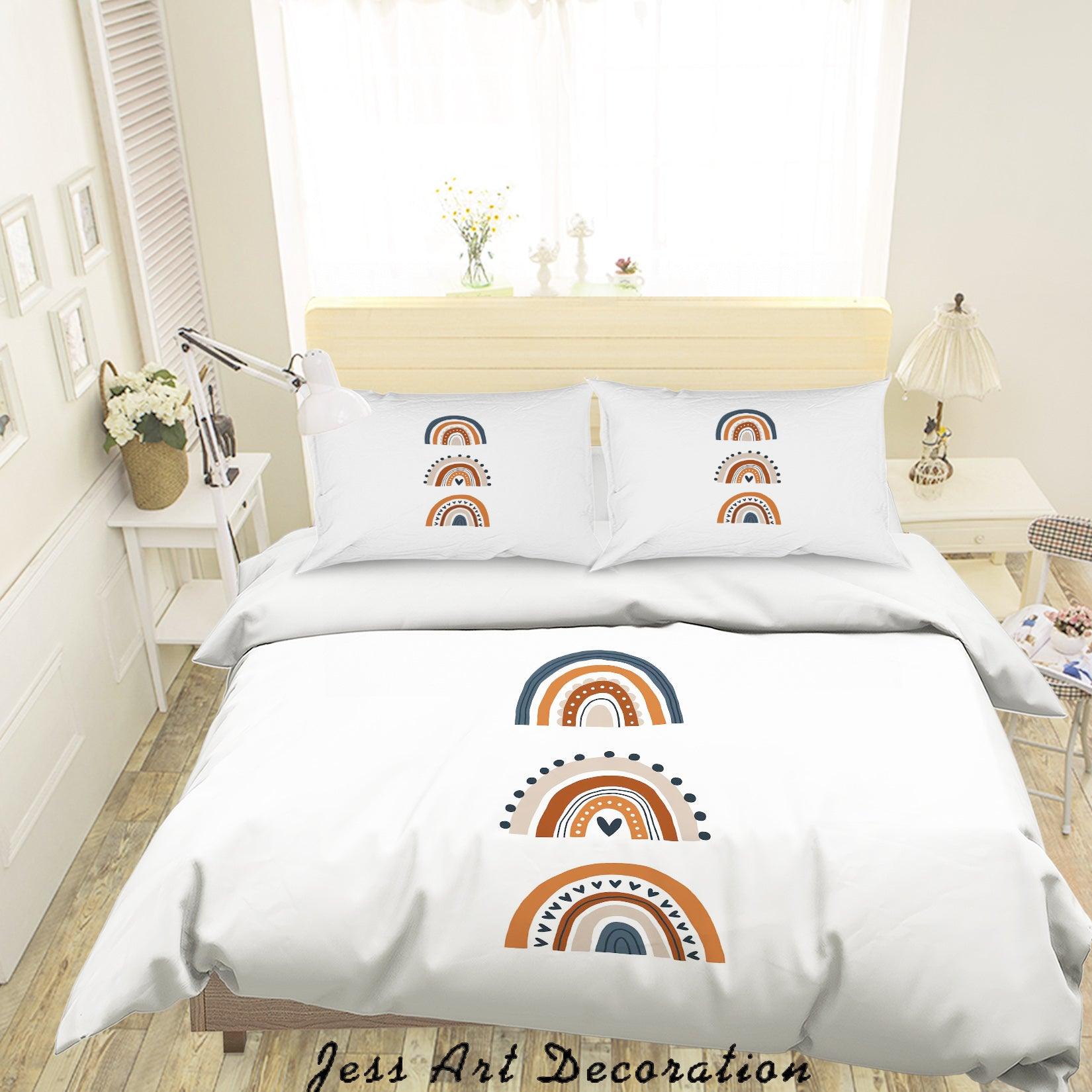 3D White Rainbow Quilt Cover Set Bedding Set Duvet Cover Pillowcases SF71- Jess Art Decoration