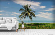 3D Sky Meadow Coconut Tree Landscape Wall Mural Wallpaper LQH 391- Jess Art Decoration