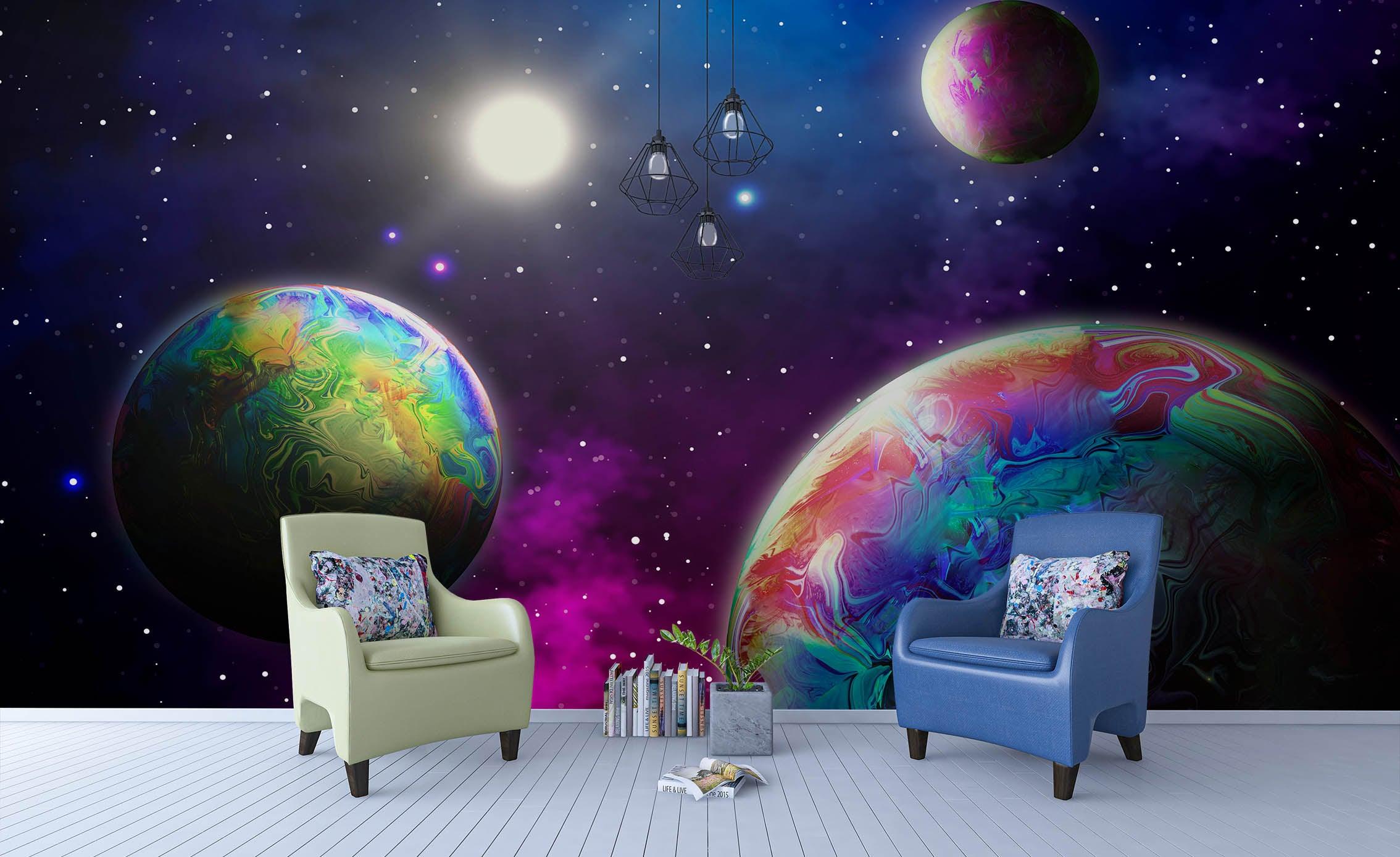 3D Space Planet Wall Mural Wallpaper 102 LQH- Jess Art Decoration