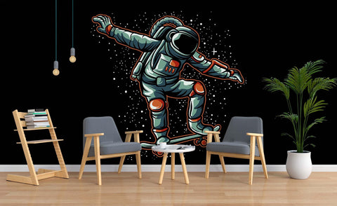 3D Cartoon Space Astronaut Wall Mural Wallpaper 89- Jess Art Decoration