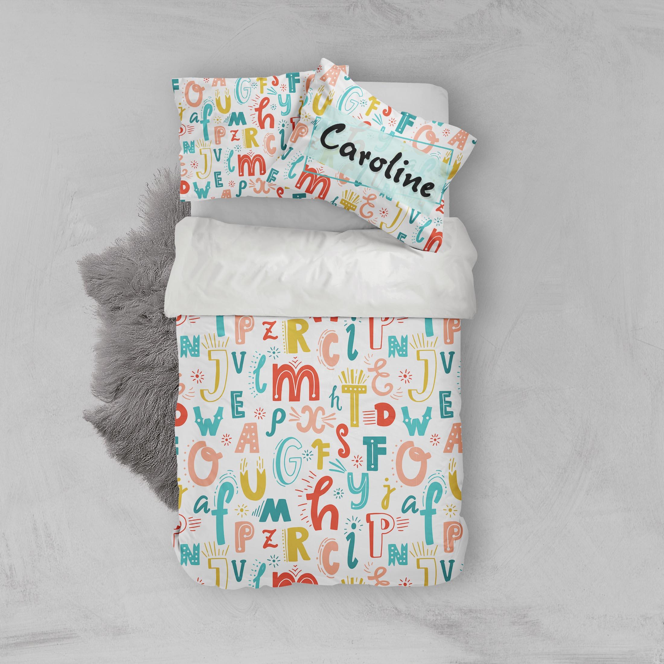 3D Colored English Letters Quilt Cover Set Bedding Set Pillowcases 67- Jess Art Decoration