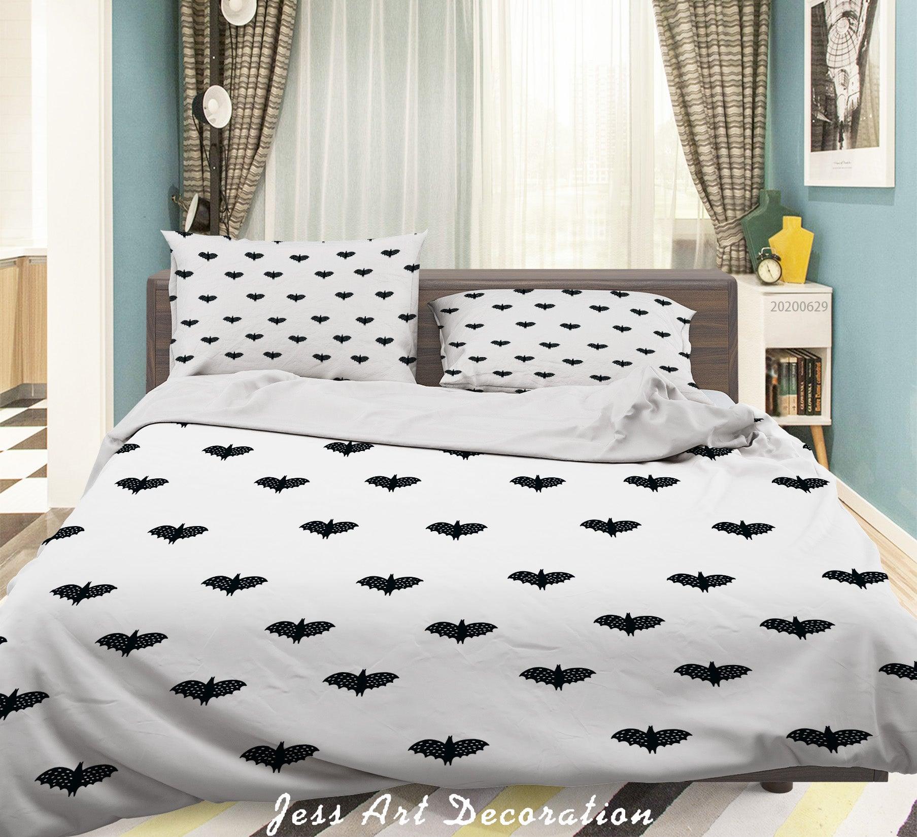 3D White Black Butterfly Quilt Cover Set Bedding Set Duvet Cover Pillowcases SF93- Jess Art Decoration