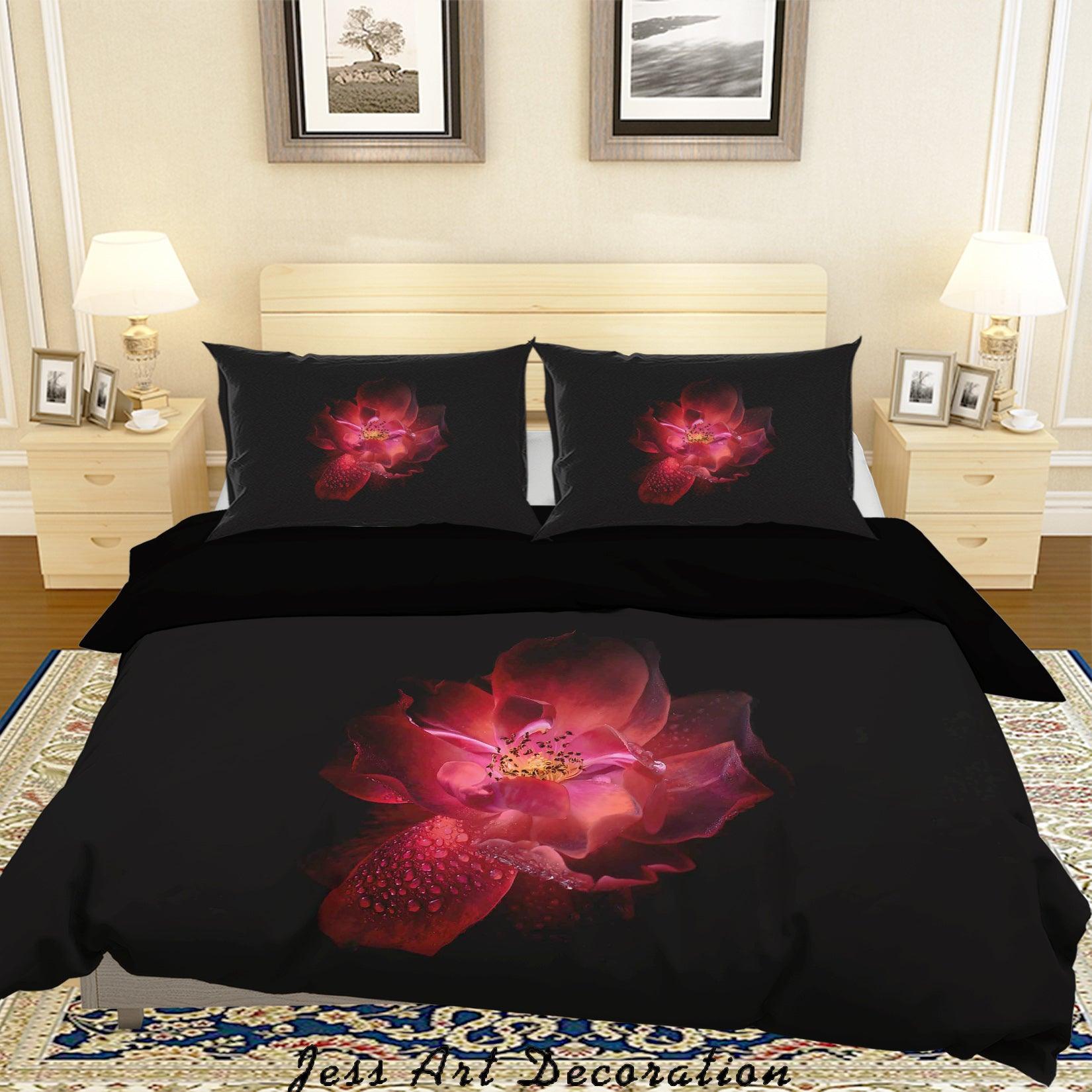 3D Beautiful Lotus Pink Quilt Cover Set Bedding Set Duvet Cover Pillowcases LQH A63- Jess Art Decoration