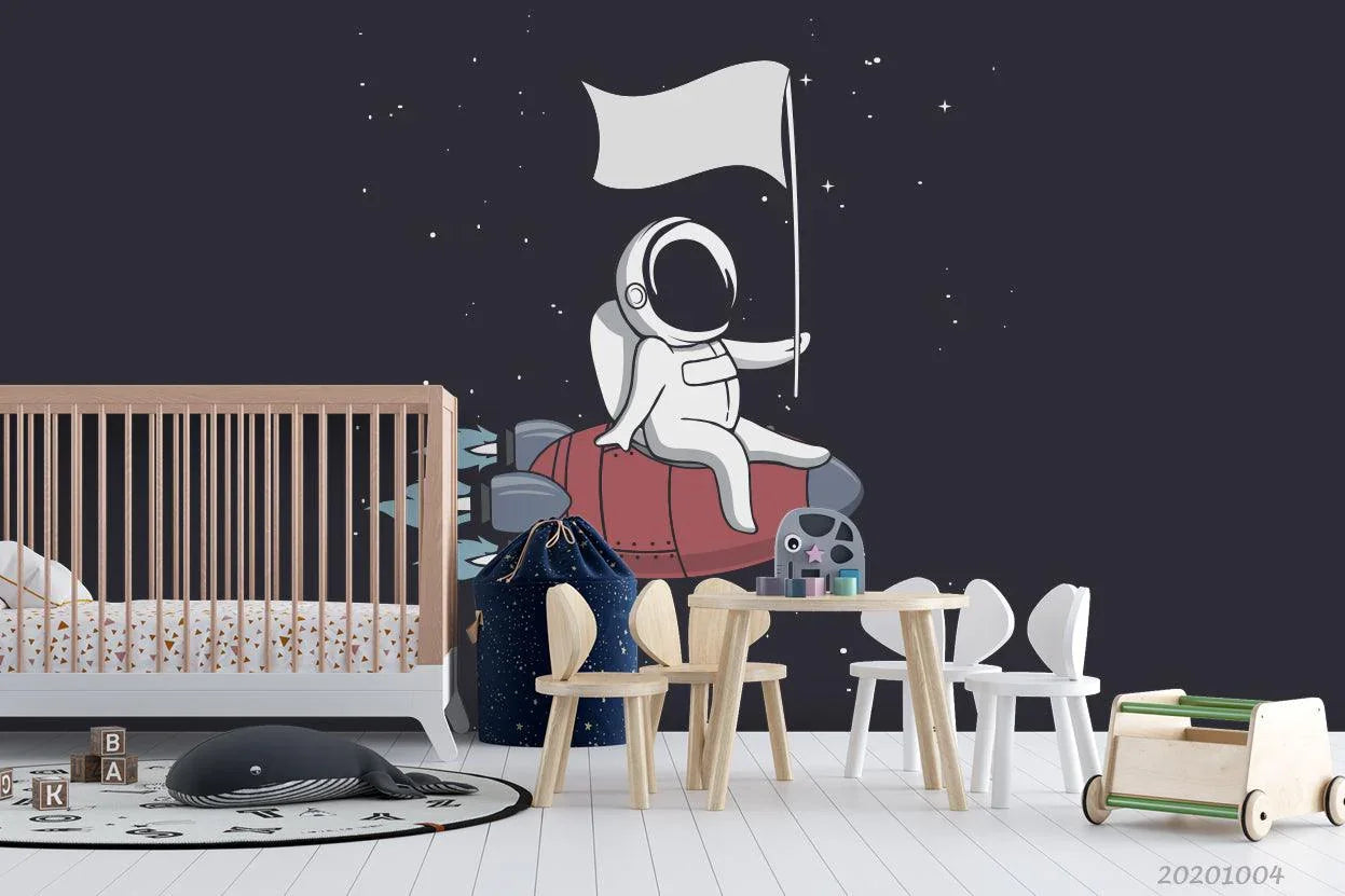 3D Cartoon Planet Astronaut Wall Mural Wallpaper WJ 1427- Jess Art Decoration