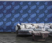 3D Hand Drawn Blue Floral Wall Mural Wallpaper LQH 15- Jess Art Decoration