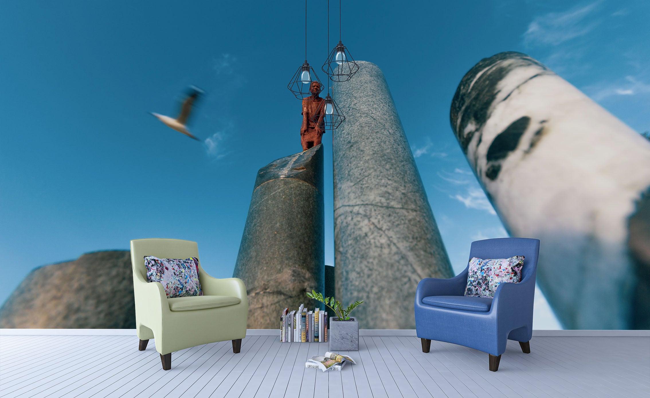 3D Blue Sky Stone Carving Wall Mural Wallpaper 21- Jess Art Decoration