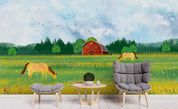 3D Cartoon Beautiful Grassland Animals Horse Green Wall Mural Wallpaper ZY D111- Jess Art Decoration