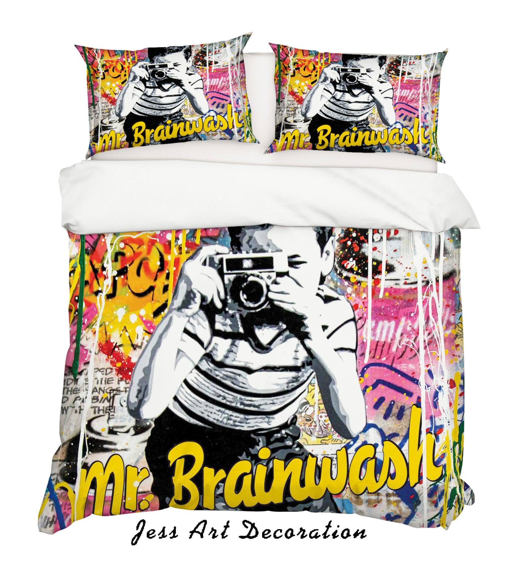 3D Abstract Colorful Camera Boy Quilt Cover Set Bedding Set Duvet Cover Pillowcases LXL- Jess Art Decoration