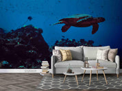 3D Sea World Coral Turtle Wall Mural Wallpaper SWW1675- Jess Art Decoration
