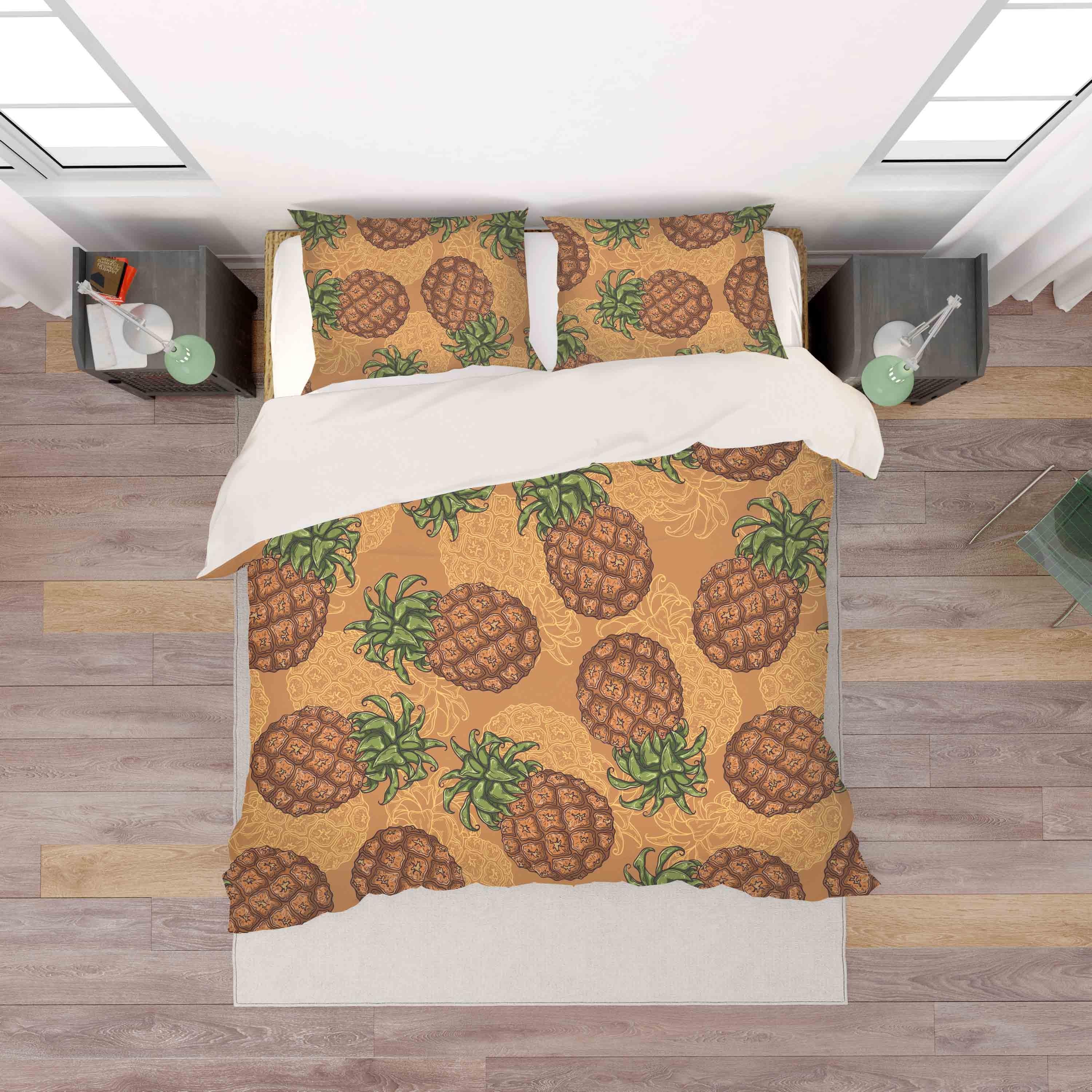 3D Yellow Pineapple Quilt Cover Set Bedding Set Pillowcases 53- Jess Art Decoration