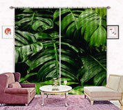 3D Tropical Plant Green Leaf Curtains and Drapes GD 4377- Jess Art Decoration