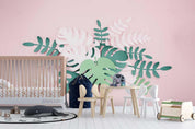 3D Hand Drawn Tropical Leaf Pink Wall Mural Wallpaper LQH 298- Jess Art Decoration