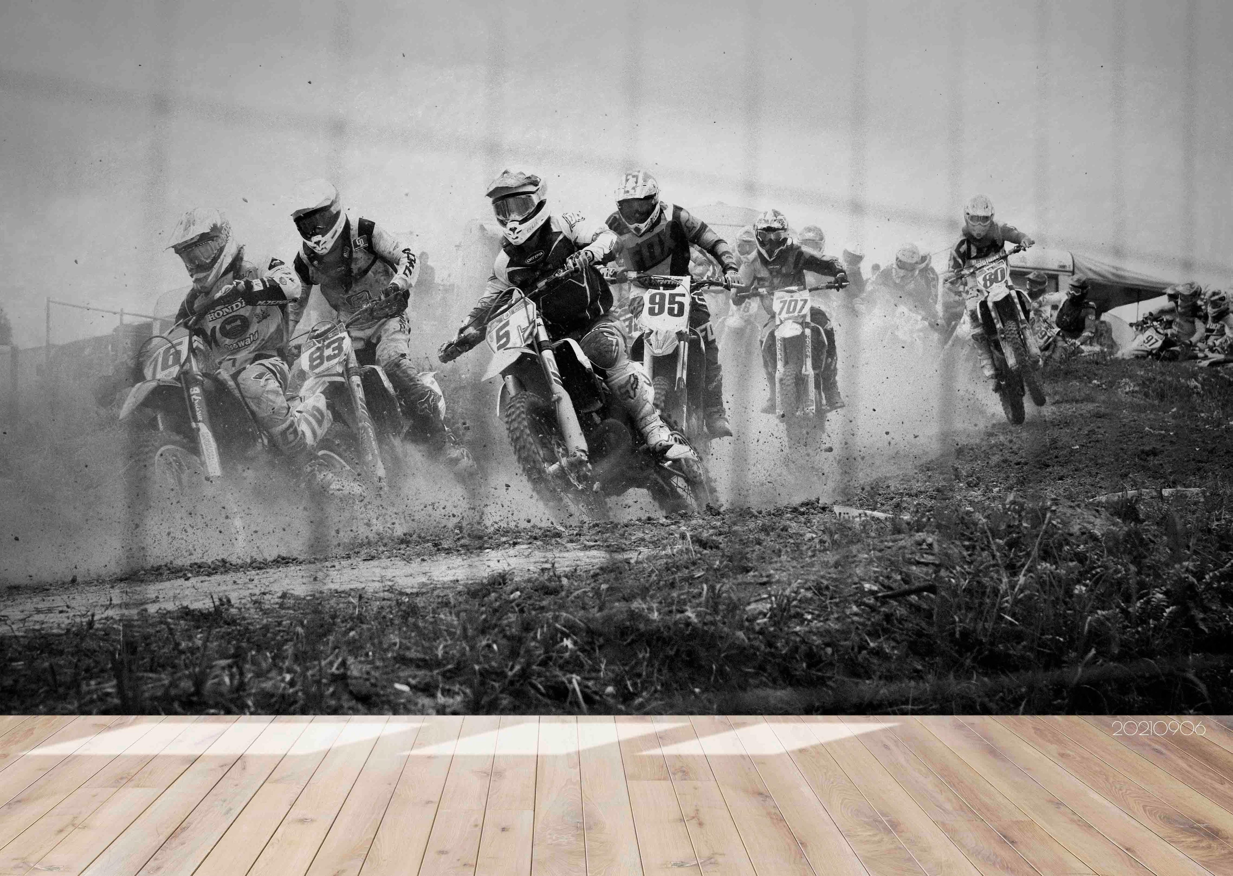 Motorcycle Rally Action Sports Wallpaper action sports wall mural for sports room or entertainment space - view 3